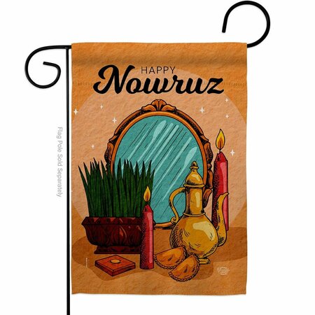 CUADRILATERO Happy Persian New Year Celebration Nowruz Double-Sided Decorative Garden Flag, Multi Color CU3903164